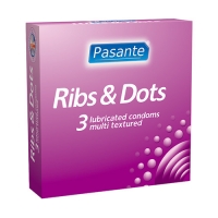 PASANTE PROFILATTICI STIMOLANTI RIBS AND DOTS 3 PEZZI